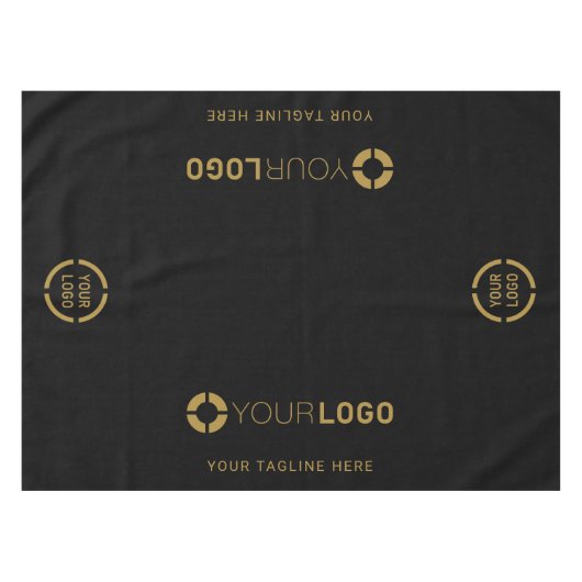 Zwart, aangepast bedrijf, Logo promotiescherm Tafelkleed (Voorkant (Horizontaal))