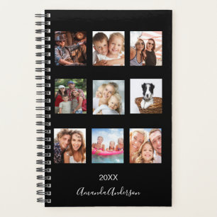 Zwart aangepast fotofamilie collage naam script planner