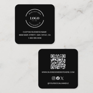 Zwart aangepast logo website QR-code vierkant Mode Vierkante Visitekaartje