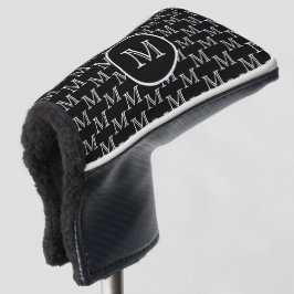 Zwart, aangepast monogram patroon golfheadcover