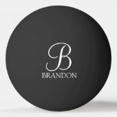 Zwart, aangepast script monogram en naam pingpongballen (Achterkant)