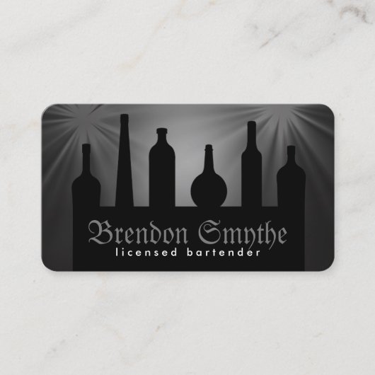 Zwart Aangepaste kleur Bartending Services Bartend Visitekaartje (Voorkant)