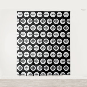 Zwart, aangepaste Logo voor zakelijk gebruik Minim Wandkleed