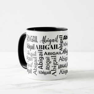 Zwart ABIGAIL naam op wit Mok