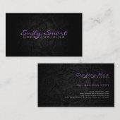 Zwart Abstract bloemontwerp Visitekaartje (Voorkant / Achterkant)