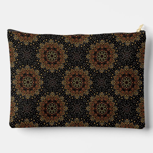 Zwart Abstract Mandala Design make-up tas (Achterkant)