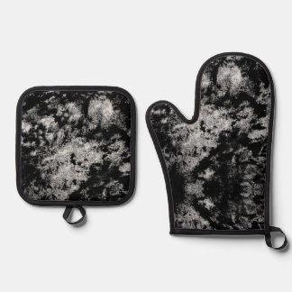 Zwart Abstract Ontwerp Ovenwant & Pannenlap Set