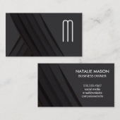 Zwart Abstract paneel | Monogram Visitekaartje (Voorkant / Achterkant)