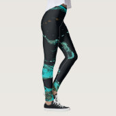 Zwart Abstract patroon Leggings (Rechts)