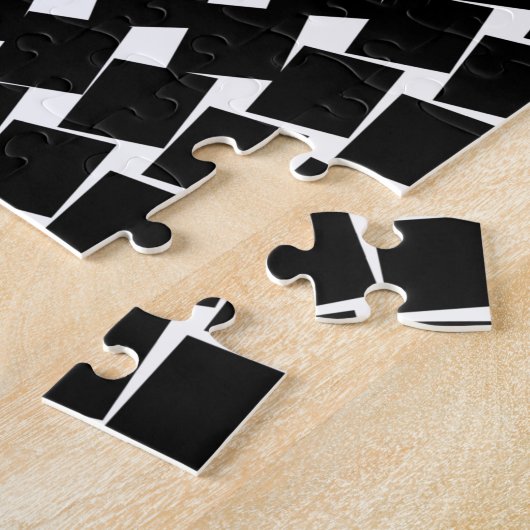 Zwart abstract patroon legpuzzel (Zijkant)