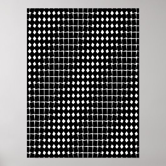 Zwart abstract patroon poster (Voorkant)