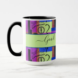 Zwart Abstract voor vader, helder Ringer 15 oz Mok