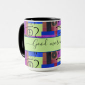 Zwart Abstract voor vader, helder Ringer 15 oz Mok (Voorkant links)