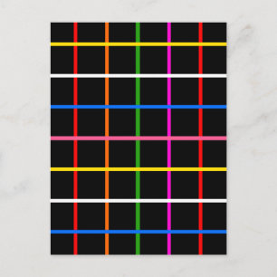 Zwart achtergrond Kleurrijk Vensterruitje Plaid De Briefkaart