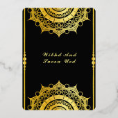 Zwart Acryl Bruiloft Luxe Save the Date Folie Uitnodiging (Achterkant)