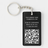 Zwart Acryl QR Code Sleutelhanger Custom Logo Bran (Voorkant)