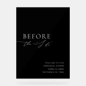 Zwart Acryl Repetitie Diner Welkom Teken Acryl Bord (Voorkant)