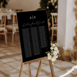 Zwart acryl zitschema bord