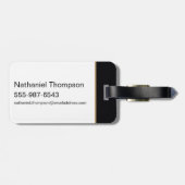 Zwart Adam-teken en naam grafisch Bagagelabel (Achterkant horizontaal)