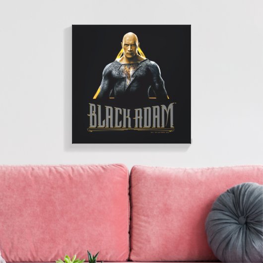 Zwart Adam-teken en naam grafisch Canvas Afdruk (Insitu (Woonkamer))