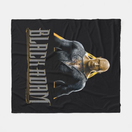 Zwart Adam-teken en naam grafisch Fleece Deken (Voorkant (Horizontaal))