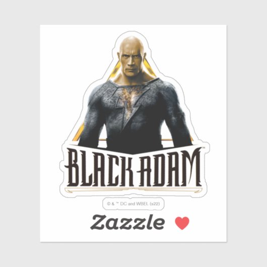 Zwart Adam-teken en naam grafisch Sticker (Vel)