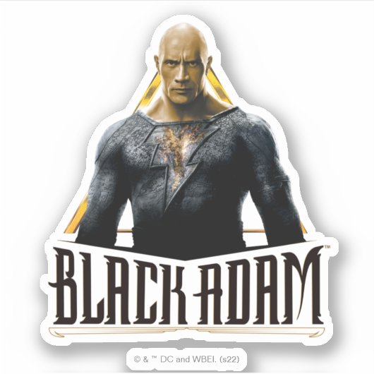 Zwart Adam-teken en naam grafisch Sticker (Voorkant)