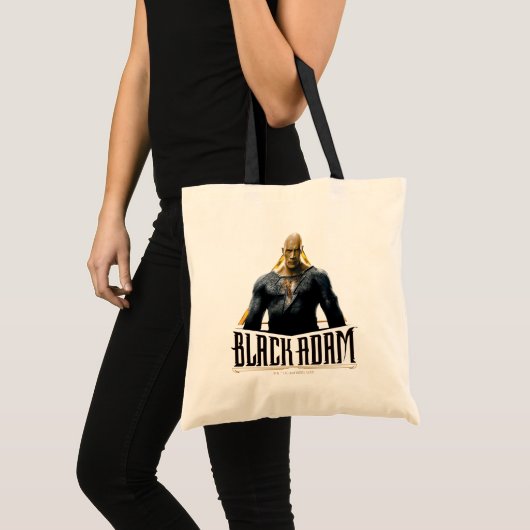 Zwart Adam-teken en naam grafisch Tote Bag (Voorkant (product))