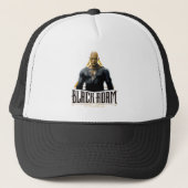Zwart Adam-teken en naam grafisch Trucker Pet (Voorkant)