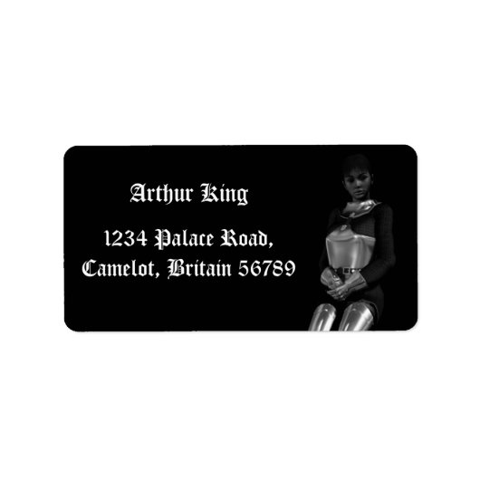 Zwart adreslabel etiket (Voorkant)