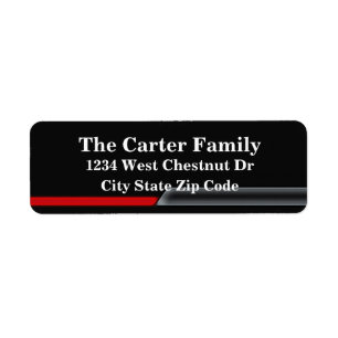 Zwart-adresretourlabel onderaan ontwerp etiket