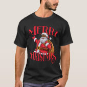Zwart Afrikaans Amerikaans Sinterklaas Kerstmis T- T-shirt (Voorkant)