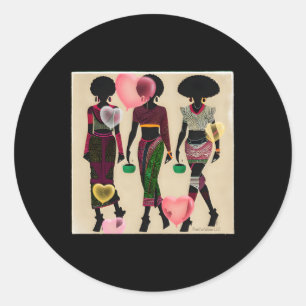 Zwart Afrikaans-Amerikaanse Liefde Hij Panfurware Ronde Sticker