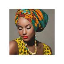 Zwart Afrikaans Vrouw kleurrijke hoofddoek portret
