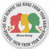 ZWART AFRO HAAR Inspirerend Quote Sticker (Voorkant)