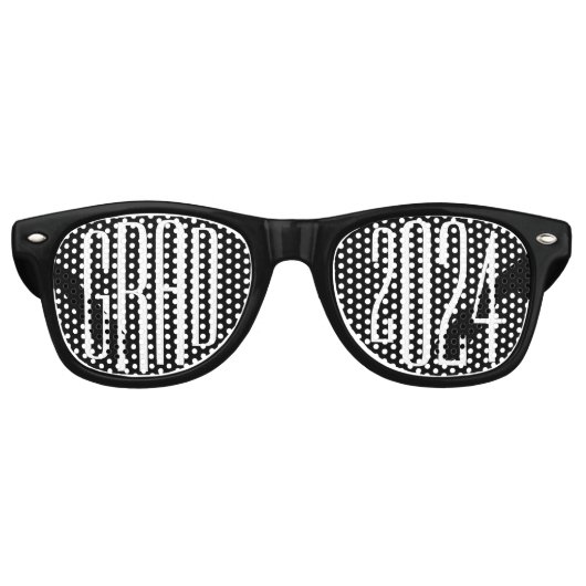 Zwart Afstudeerder College High School Senior Afst Retro Zonnebril (Voorkant)