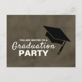 Zwart Afstudeerder Pet, Graduation Party Invitatio Uitnodiging Briefkaart (Voorkant)