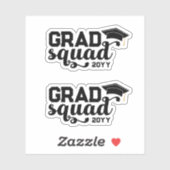 Zwart Afstudeerder Squad add Year Sticker (Vel)