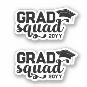 Zwart Afstudeerder Squad add Year Sticker