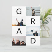 Zwart AFSTUDEERDER Tekst Witte BLOKKEN MULTI Foto Kaart (Staand voorkant)