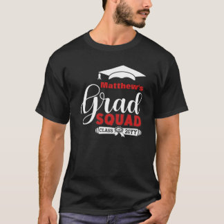 Zwart Afstuderen Mannen Witte en rode tekst T-shirt