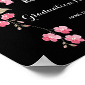 Zwart Afstuderen met tekenreekslampjes Poster (Hoek)