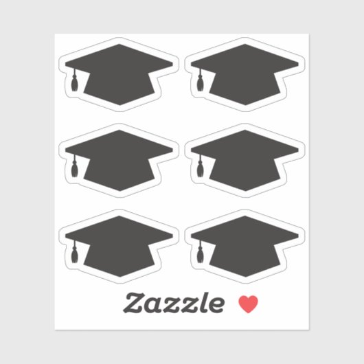 Zwart Afstuderen Pet Afstudeerder Pet Envelope Sez Sticker (Vel)