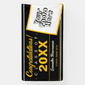 Zwart Afstuderen voor Klasse van 2023 Fotoschool Spandoek (Verticaal)