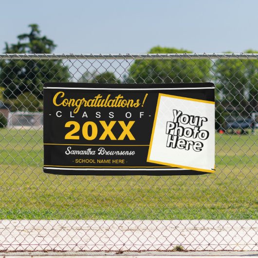 Zwart Afstuderen voor Klasse van 2023 Fotoschool Spandoek (Insitu)