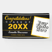 Zwart Afstuderen voor Klasse van 2023 Fotoschool Spandoek (Horizontaal)