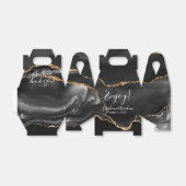Zwart Agaat Goud Glitter Bruiloft Favor Dozen Bedankdoosjes (Uitgevouwen)