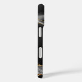 Zwart Agaat Goud Glitter Script Monogram Case-Mate iPhone Case (Achterkant / Rechts)