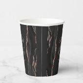 Zwart Agaat Roos Goud Glitter Script Bruiloft Papieren Bekers (Rechts)