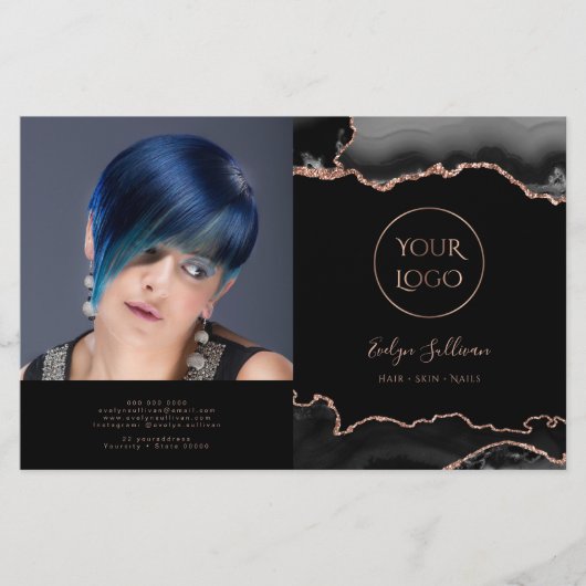 zwart agaat vouwfolder (Voorkant)